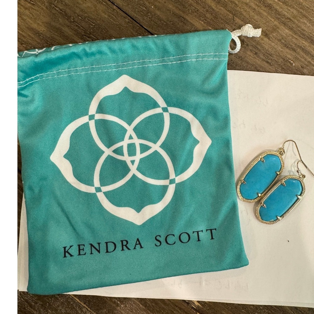 Kendra Scott Danielle‎ Earrings Women OS Turquoise Gold Drop Good Statement Boho